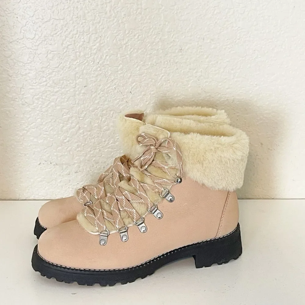 J. Crew Nordic Boots with faux shearling in bronzed Clay 10 New